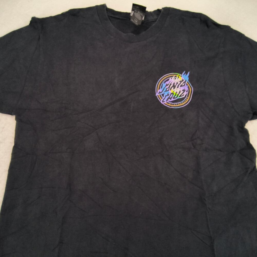 Santa Cruz Casual Crew Neck Short Sleeve Graphic Shirt Mens Size Medium M Black